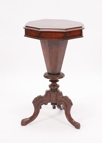 AMERICAN EMPIRE ROSEWOOD SEWING TABLE C 1840, H 30" W 17" 