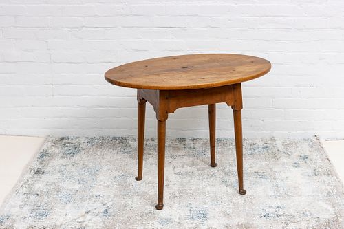 MAHOGANY QUEEN ANN STYLE TABLE 19TH C.  H 26" W 22" L 35" 