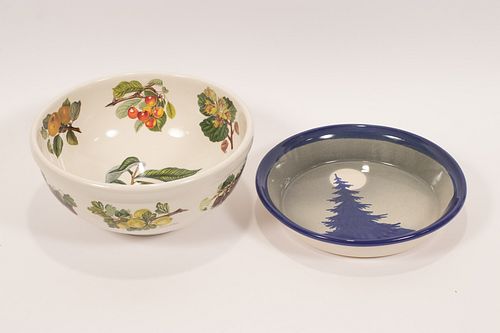 POMINA ART POTTERY BOWL + ANOTHER TWO DIA 11",  