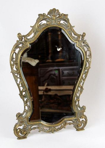 French Louis XV silverplate vanity mirror