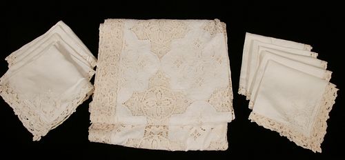 LINEN  EMBROIDERED TABLE CLOTH 