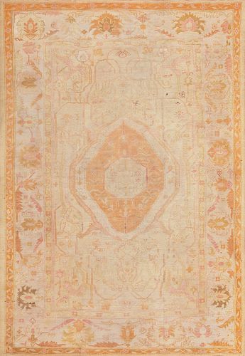 Antique Turkish Oushak Rug 12 ft 5 in x 8 ft 5 in (3.78 m x 2.57 m)