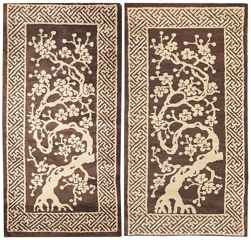 Pair of Antique Chinese Peking Rugs 3 ft 11 in x 2 ft 1 in (1.19 m x 0.63 m)