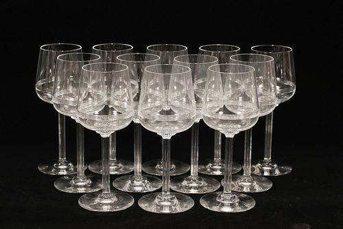 BACCARAT 'ATHENA' CRYSTAL RED WINES, 12 PCS, H 7.25" 