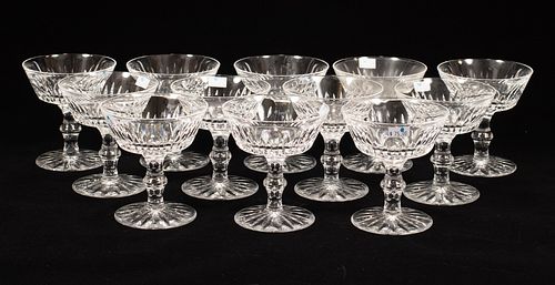 WATERFORD 'EILEEN' CRYSTAL CHAMPAGNE/SHERBETS, 12 PCS, H 4.5"