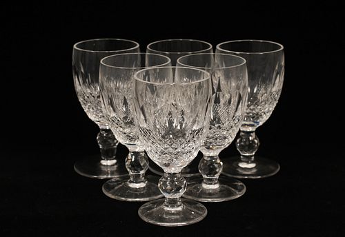 WATERFORD 'COLLEEN' CRYSTAL WHITE WINES, 6 PCS, H 4.5"