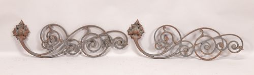CAST IRON ARCHITECTURAL BRACKETS, C 1920 TWO H 11" W 37" 