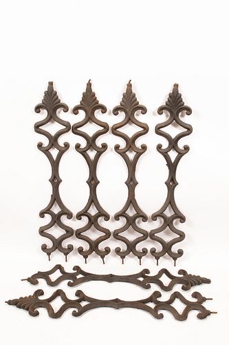 CAST IRON GRATES GROUP OF SIX H 34" W 6" 