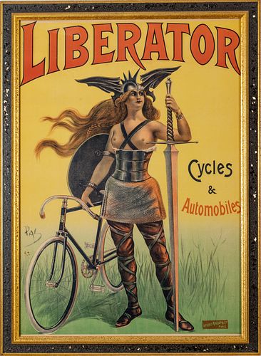 JEAN DE PALEOLOGUE (PAL) 1860-1942) LITHOGRAPHIC POSTER ON PAPER, LINEN BACKED, H 40" W 56" LIBERATOR