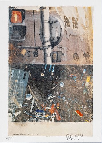 ROBERT RAUSCHENBERG (AMERICAN, 1925-2008) OFFSET LITHOGRAPH IN COLORS ON WOVE PAPER, 1994 H 12" W 8.5" (SHEET) BULKHEAD (DAY LIGHTS) 
