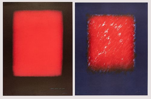 ERIC ORR (CALIFORNIA, 1939-1998) LITHOGRAPHS ON WOVE PAPER, GROUP OF TWO, H 29.825" W 22" UNTITLED 