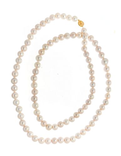 SOUTH SEA PEARL (12-16MM) 18KT GOLD CLASP NECKLACE, L 47", T.W. 254 GR 