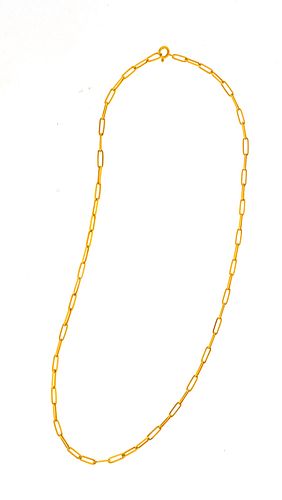 18KT YELLOW GOLD LINK CHAIN NECKLACE, L 18", T.W. 8 GR 