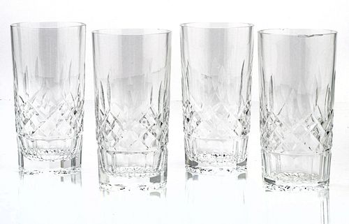 WATERFORD 'LISMORE' CUT CRYSTAL WATER GLASSES, 10 PCS., H 5.5", DIA 3" 