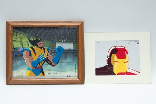 MARVEL PRODUCTIONS ANIMATION CELS, 1990S, TWO PIECES, WOLVERINE AND IRON MAN 