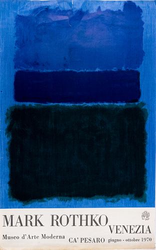 MARK ROTHKO (AMERICAN, 1903-1970) LIMITED EDITION POSTER, H 39.5" W 25.5" 