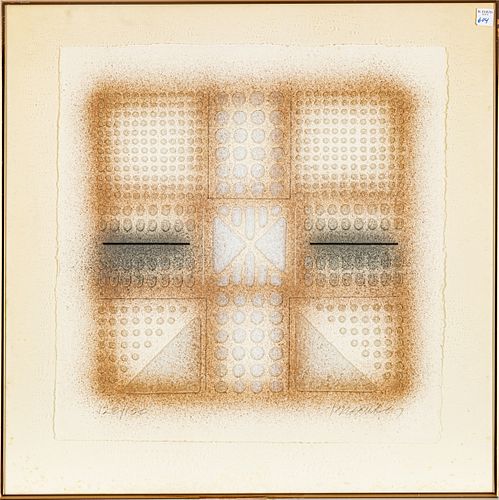 PAUL MAXWELL (AMERICAN, 1915-2015) EMBOSSED PAPER WITH PIGMENT, H 23.5", W 22.5", UNTITLED ABSTRACT 