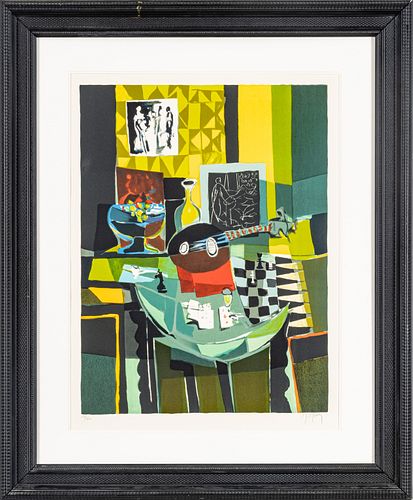 MARCEL MOULY (FRENCH, 1918-2008) GICLEE ON WOVE PAPER, H 28", W 21", UNTITLED INTERIOR 