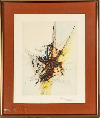 LEONARDO NIERMAN, ETCHING WITH AQUATINT ON PAPER, H 15", W 11", "ARABESQUE" 