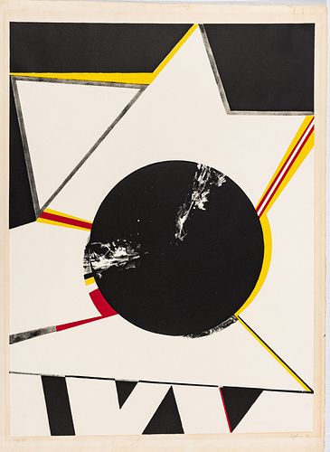 BUDD HOPKINS (AMERICAN, 1931-2011) LITHOGRAPH IN COLORS, ON WOVE PAPER, 1970 H 26.825" W 20" UNTITLED ABSTRACT STAR 