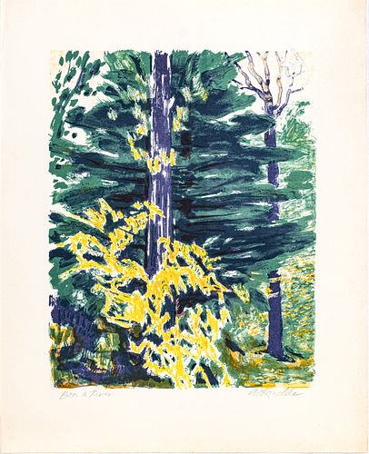 A. SANDLER, LITHOGRAPH IN COLORS, ON WOVE PAPER, H 20" W 16" LANDSCAPE 