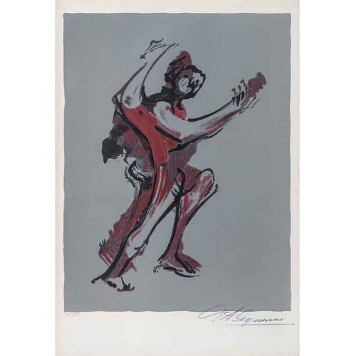 DAVID ALFARO SIQUEIROS, Sin título, de la serie Prison Fantasy, 1973, Firmada Litografía 58/250, 56 x 38 cm medidas totales
