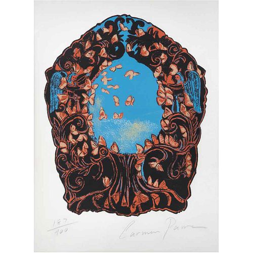CARMEN PARRA, Sin título, Firmada, Serigrafía 187 / 700, 51 x 38 cm medidas totales