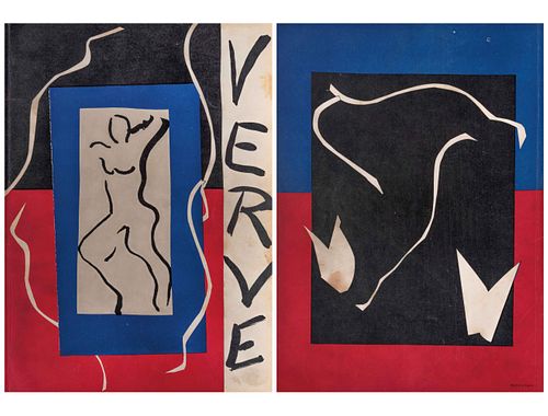 HENRI MATISSE, Coverture I y II, de la revista Verve, 1937, Sin firma, Liografías sin tiraje, 35.5 x 26 cm cada una, Piezas: 2