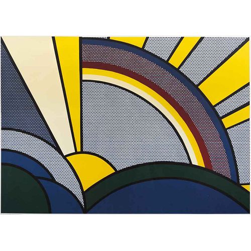 ROY LICHTENSTEIN, Modern Painting with Sun Rays, 1972, Sin firma, Litografía offset sin tiraje, 65 x 91.5 cm medidas totales
