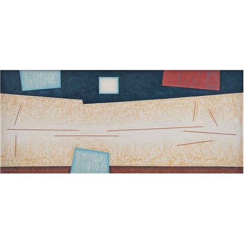 GUNTHER GERZSO, Meridional, 1995, Firmada, Mixografía AP VII / VII, 45 x 102 cm medidas totales