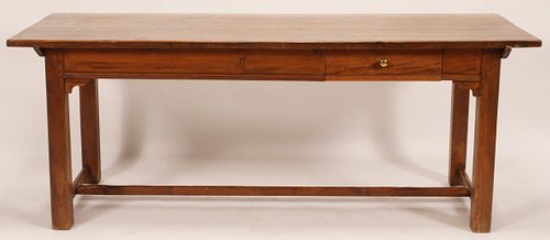 AMERICAN PINE PLANK TOP HARVEST TABLE C 1900 H 31" W 30" L 81" 