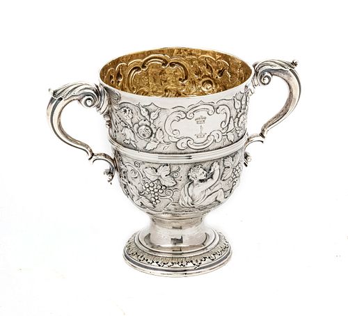 STERLING SILVER LOVING CUP H 5" DIA 6.5" 