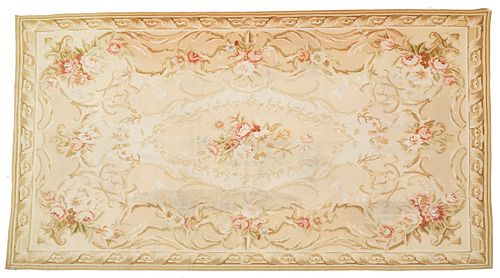 AUBUSSON STYLE WOOL TAPESTRY/RUG, H 8' 8", W 6' 