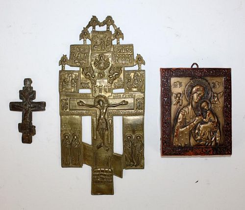 Collection of 3 Russian Orthodox icons
