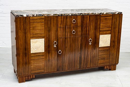 BUFFET WITH MARBLE TOP H 39" L 67" D 20" 