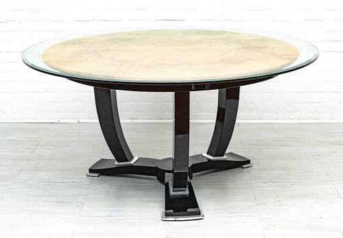 GLASS TOP TABLE H 30" DIA 54" 