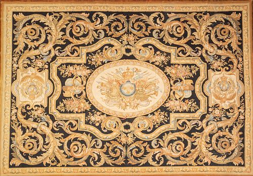 FRENCH AUBUSSON STYLE WOOL RUG, W 9' 10", L 14' 1" 
