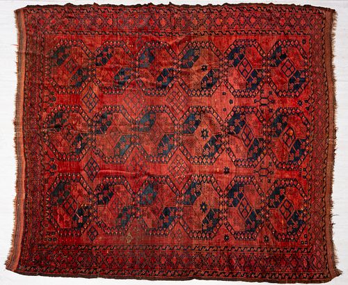 NORTHWEST AFGHANISTAN ERSARI HANDWOVEN WOOL RUG, C. 1900, W 7' 1", L 8' 3" 