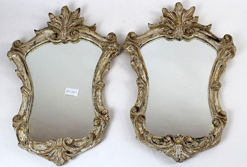 Pair of Italian shield form mirrors