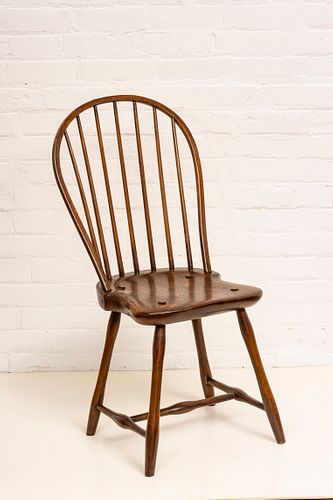 ANTIQUE PINE WINDSOR SIDE CHAIR, H 29", W 18" 