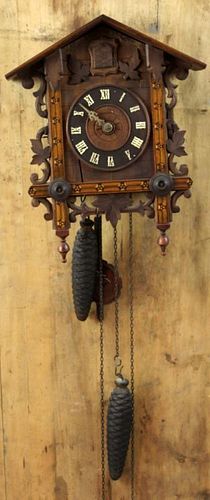 German Cuckoo clock with marquetry