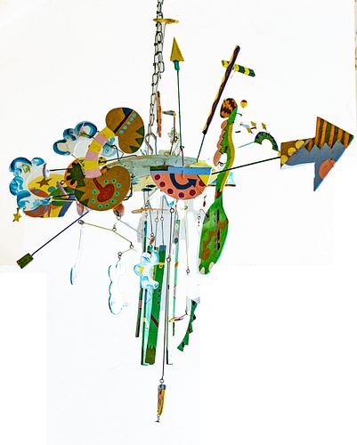 HANGING ART MOBILE  SCULPTURE BY TIMOTHY ROSE H 36", W 22", L 43" 