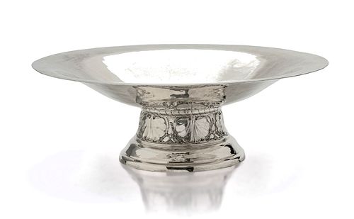 BSC STERLING SILVER, ARTS AND CRAFTS COMPOTE H 4" DIA 14" T.W. 41.95 TOZ 