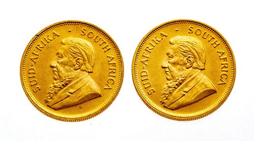 SOUTH AFRICA KRUGERRAND, 1979, TWO,   1 OZ FINE GOLD EACH 