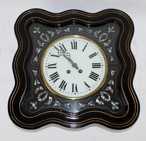 French wall clock with mother of pearl inlay