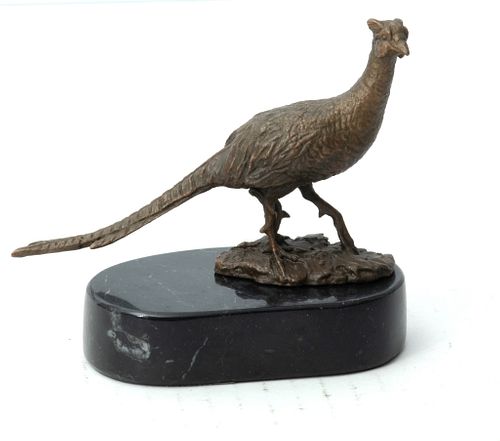 AFTER PAUL EDOUARD DELABRIERRE (FRENCH, 1829-1912), BRONZE PHEASANT, L 4.25"