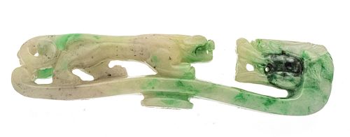 CHINESE JADEITE RUYI CARVING, H 1", L 4.5", T.W. 101 GR 