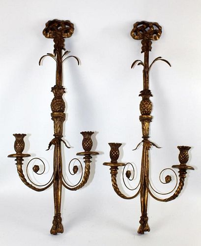 Pair of cast Louis XVI style candle sconces