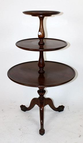 Mahogany 3 tiered round table