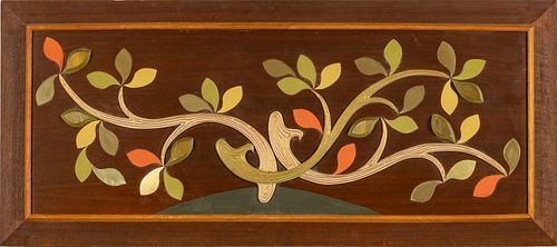House Of Ran Su (American) Mid-Century Modern Wood And Metal Wall Sculpture, Style No. 290: Rambling Vine, H 24'' W 54''